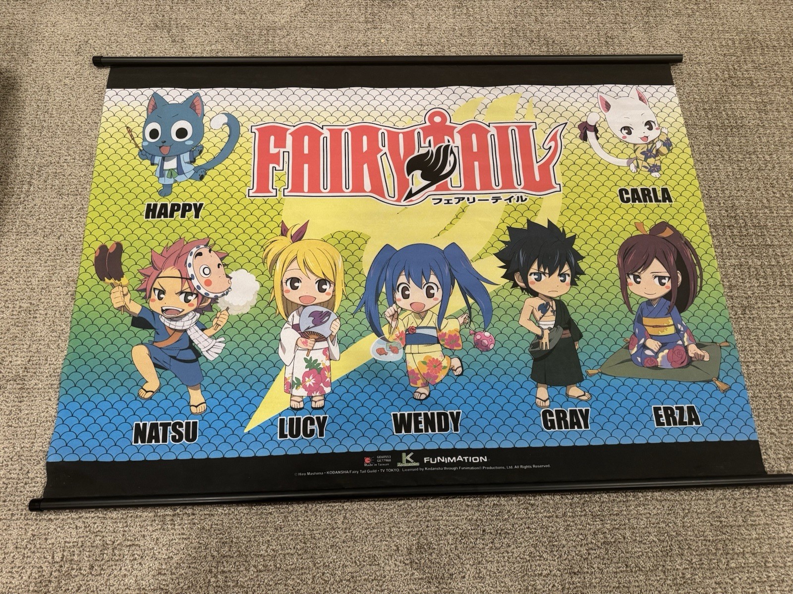 Fairy Tail Hiro Mashima Cloth Hanging Banner Poster FUNIMATION ANIME 31”x43”