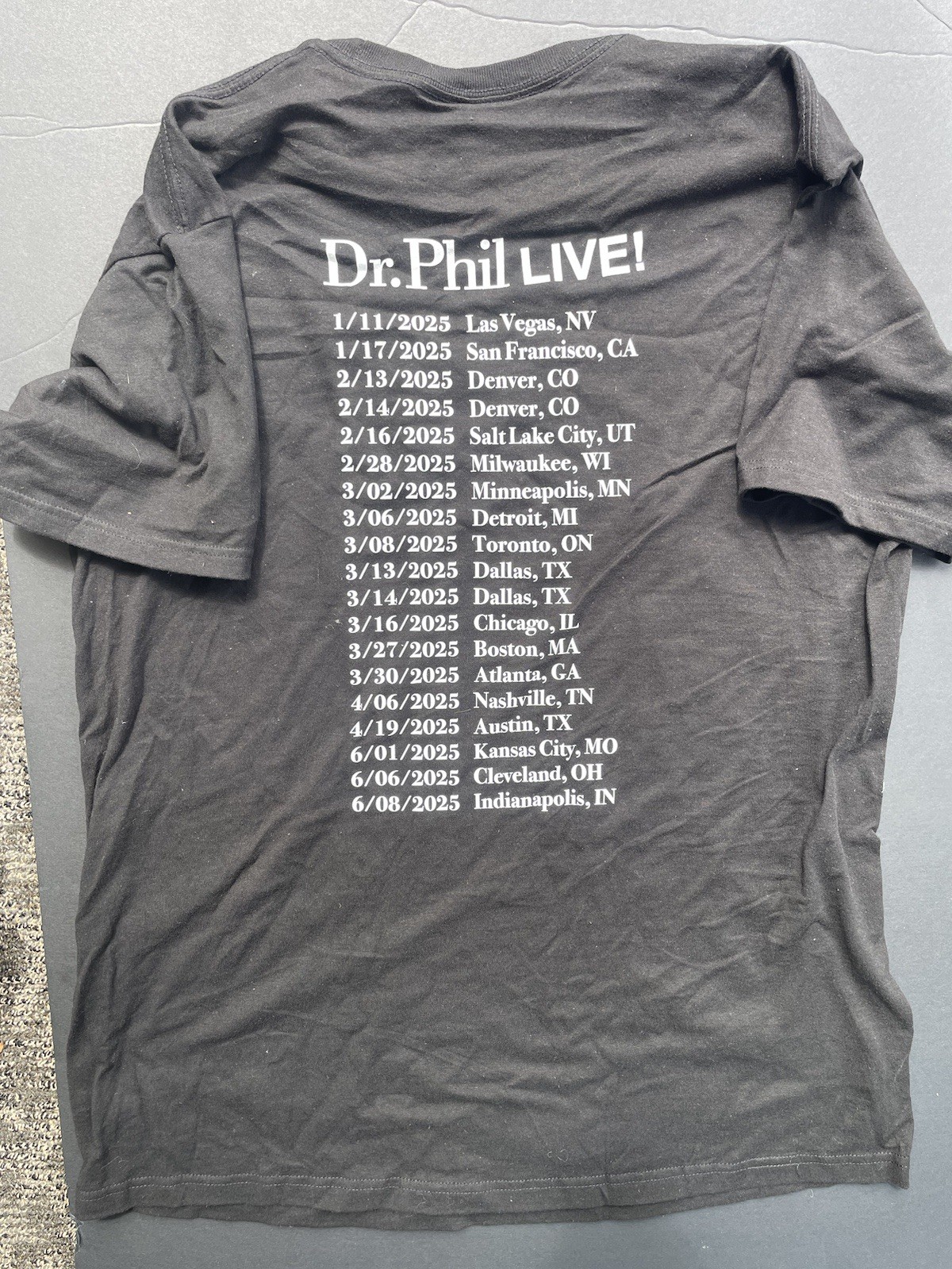 Adam Ray Signed Autographed Dr Phil Live Tour Mens T Shirt Comedian Large