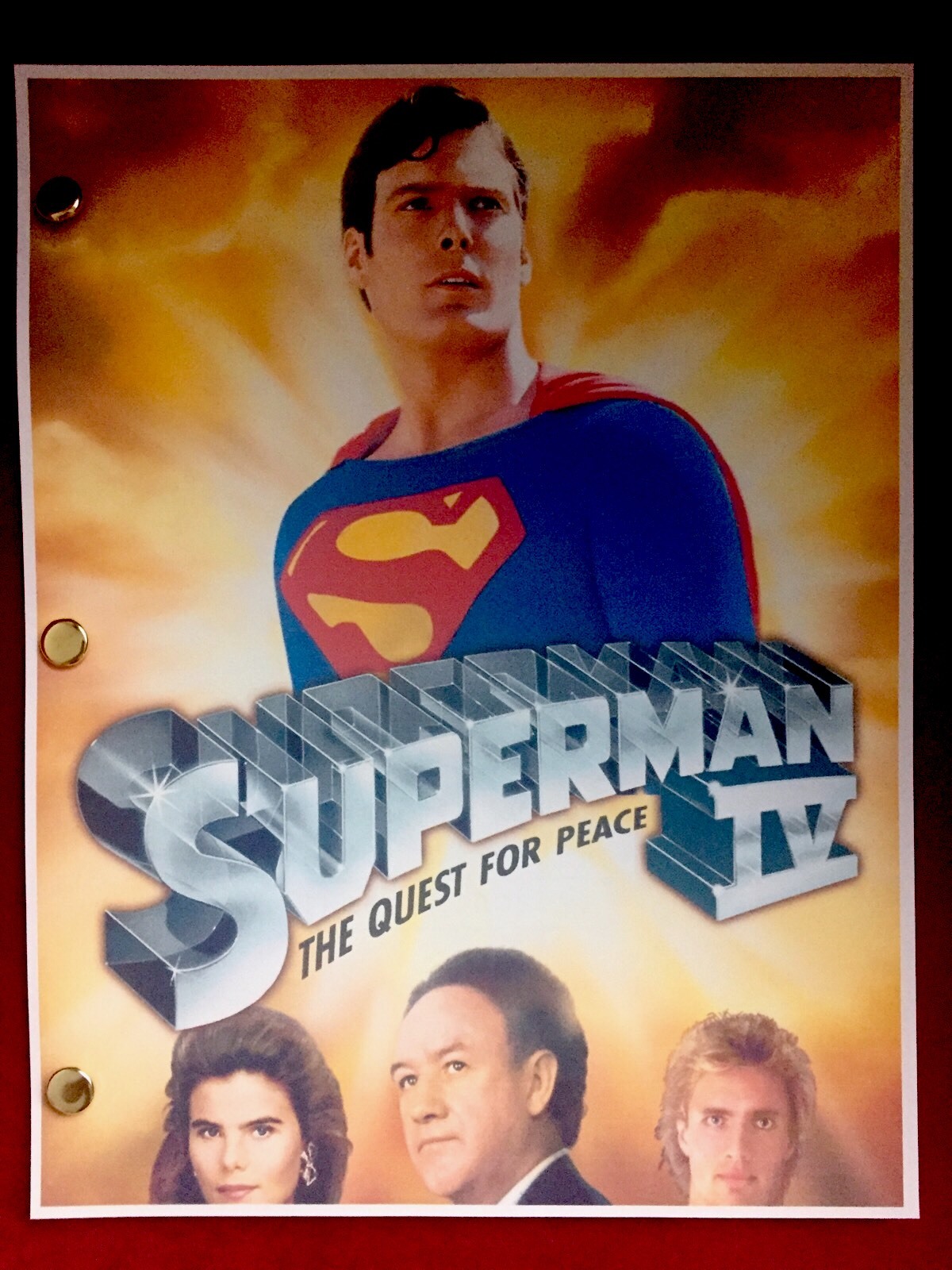 Warner Bros™ SUPERMAN IV Original Film Script DC COMICS Rare Screenplay