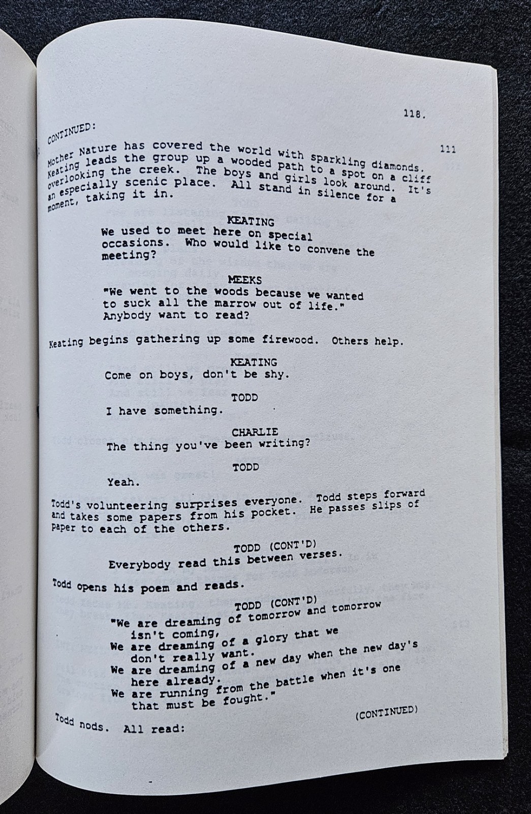 DEAD POETS SOCIETY Original 1988 Studio Film Script Revised Third Draft Schulman