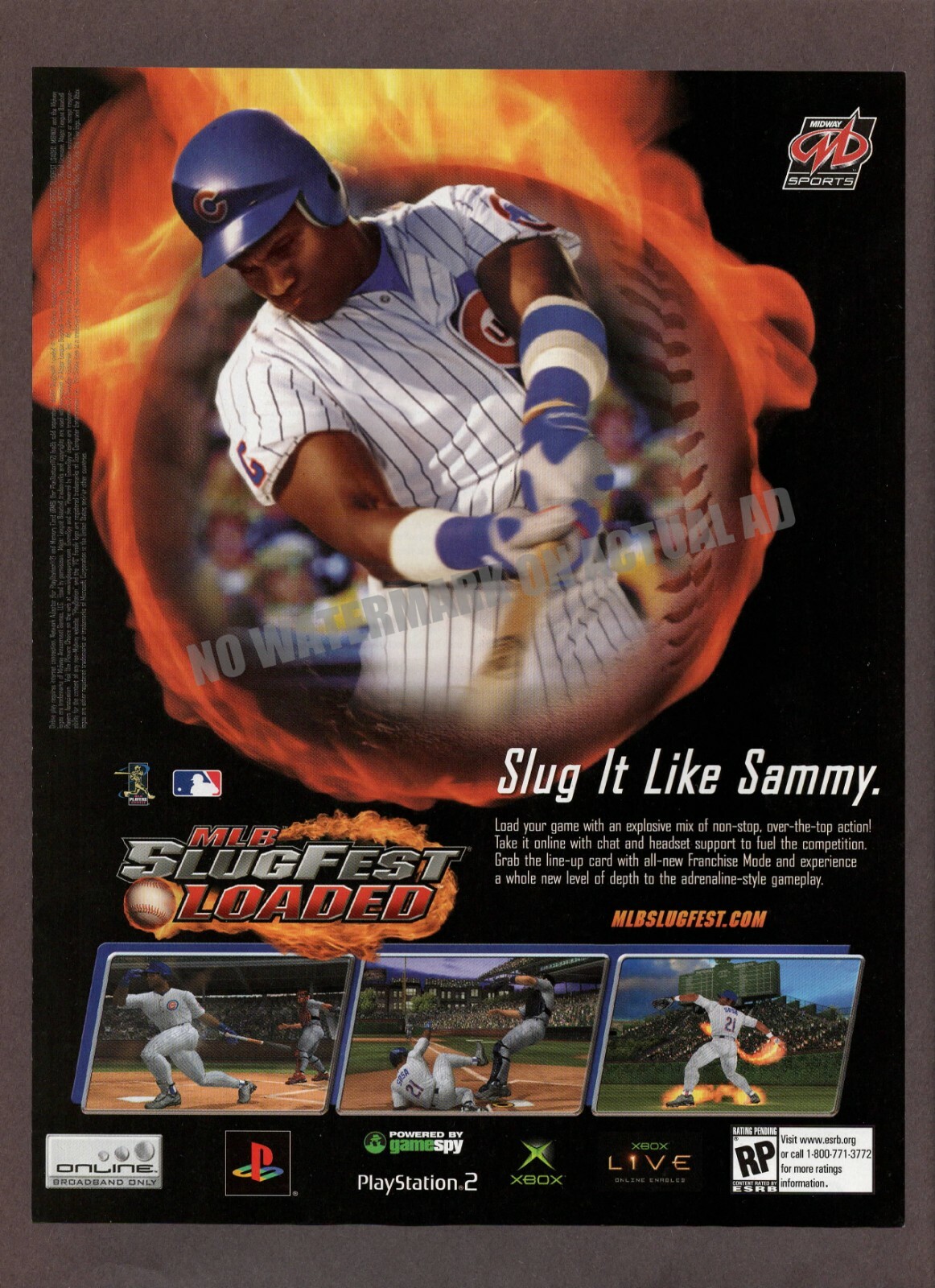 MLB SlugFest Loaded 2004 Trade Print Magazine Ad Poster Midway Sports Xbox PS2