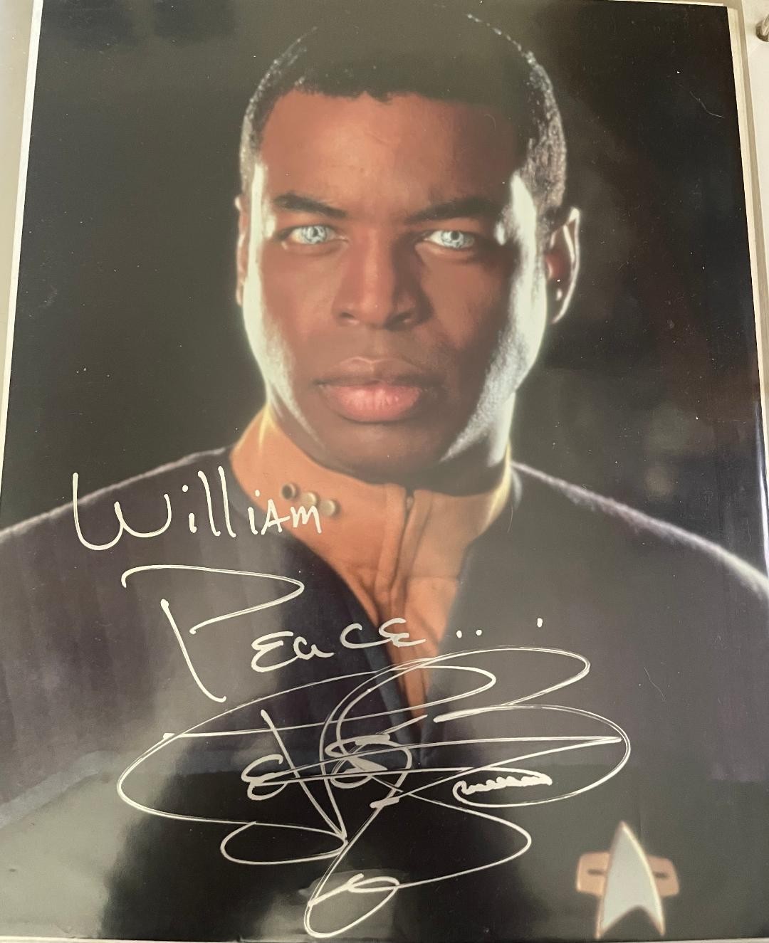 LeVar Burton Signed 8×10 Star Trek Next Generation Photo/Portrait Shot/Free Ship