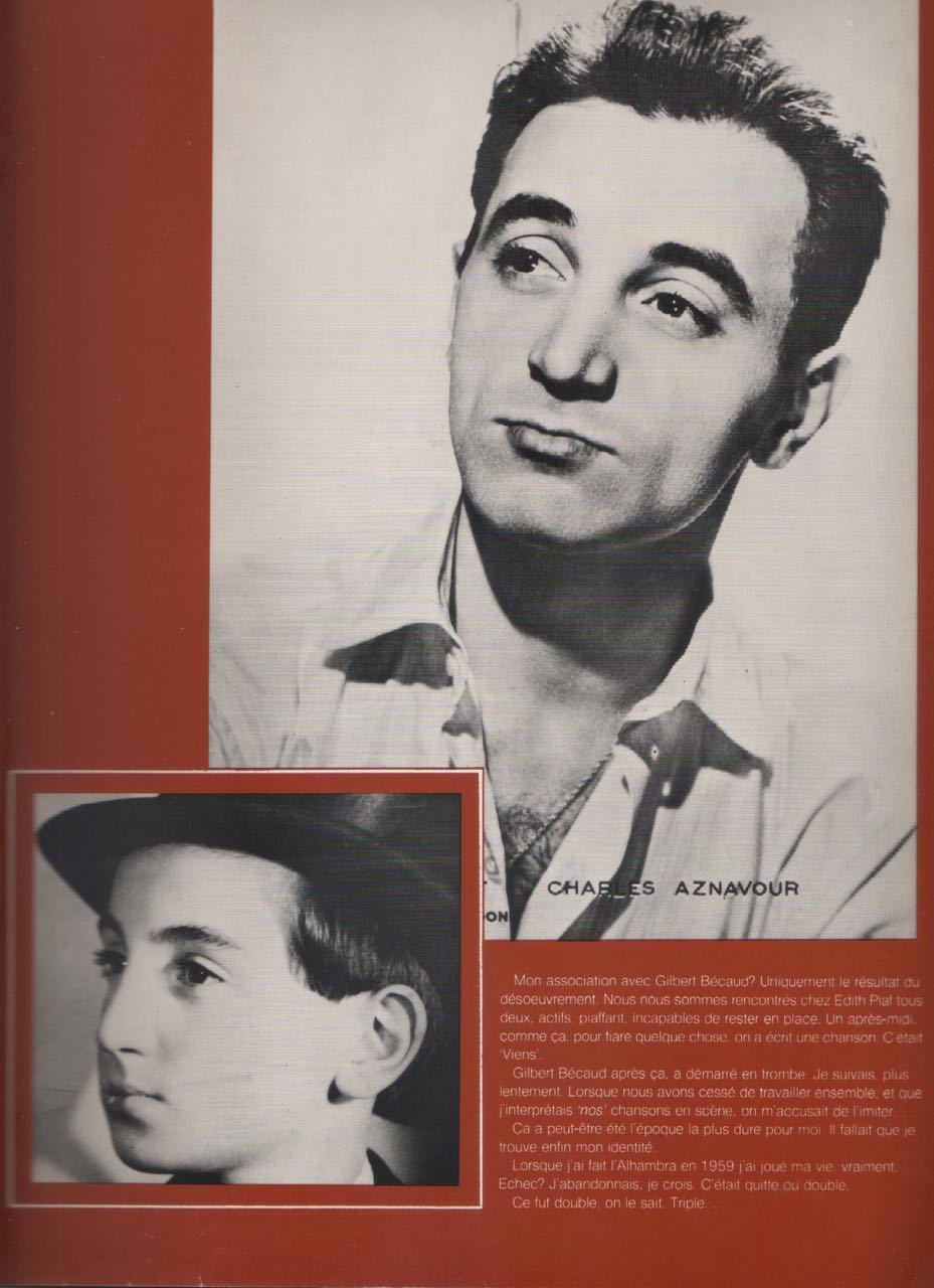 Charles Aznavour Souvenir Program 1979 40 Pages TOUR English and French