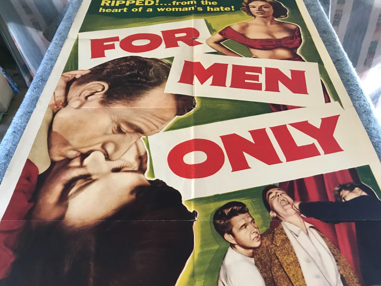 FOR MEN ONLY 1952 ORIGINAL 1 SHEET MOVIE POSTER 27″x41″ (G/VG) KATHLEEN HUGHES