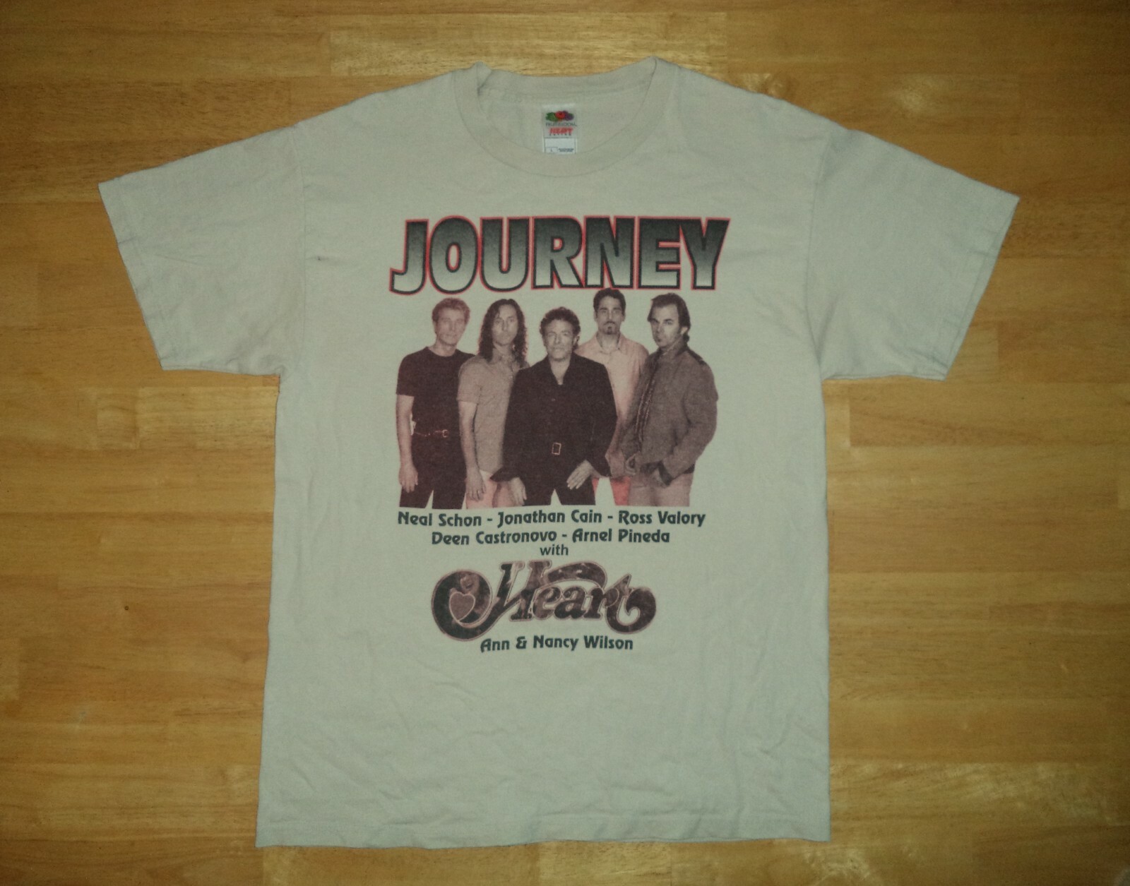 2009 Journey & Heart Tour 2 Sided Side Band Shirt Adult Large L 2000s Y2K