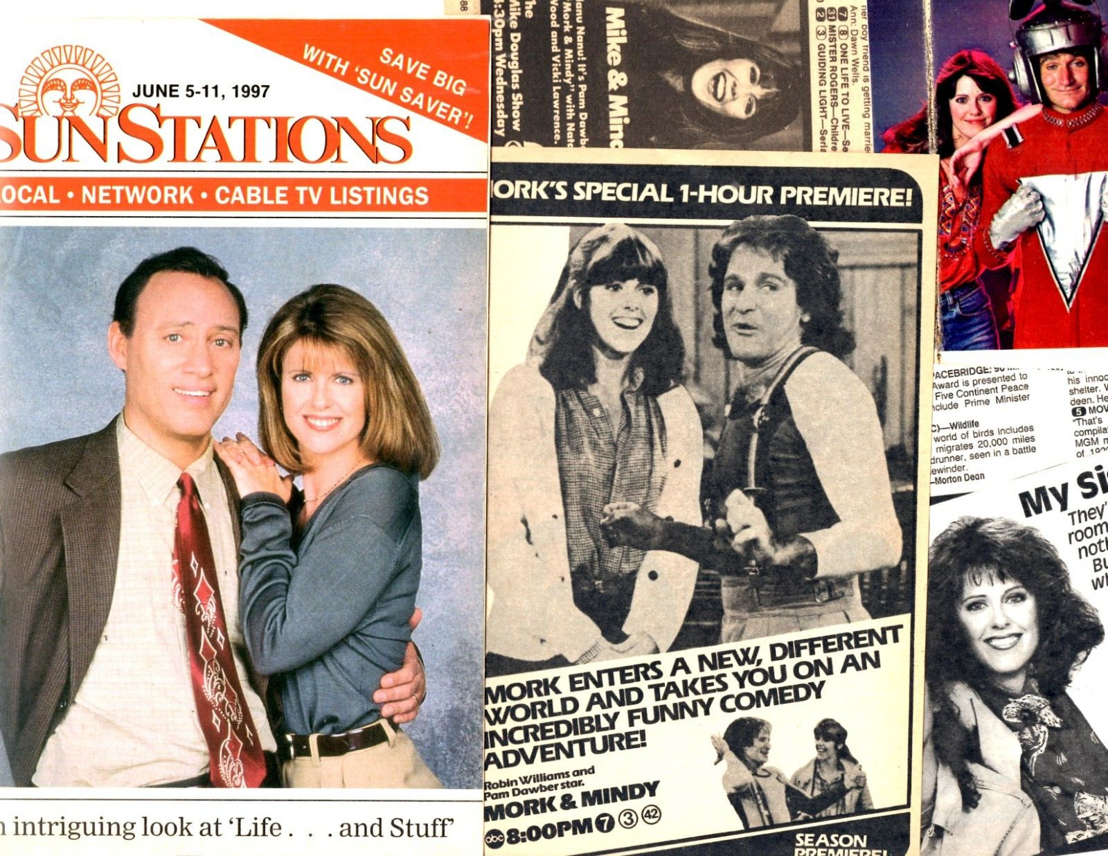 actress PAM DAWBER: 50 separate, original clippings pages lot
