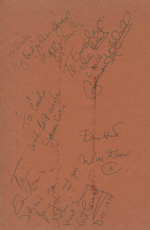 JAMES “JIMMY” COCO – BOOK PAGE SIGNED WITH CO-SIGNERS