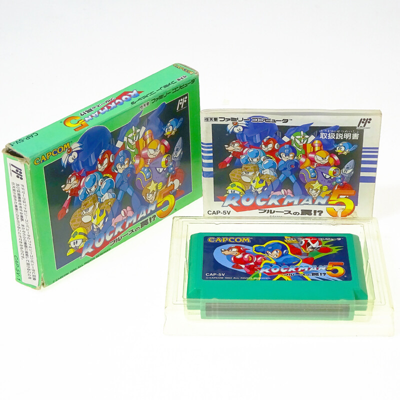 ROCKMAN 5 Megaman Nintendo FC Japan Import Famicom NES NTSC-J look somewhat used