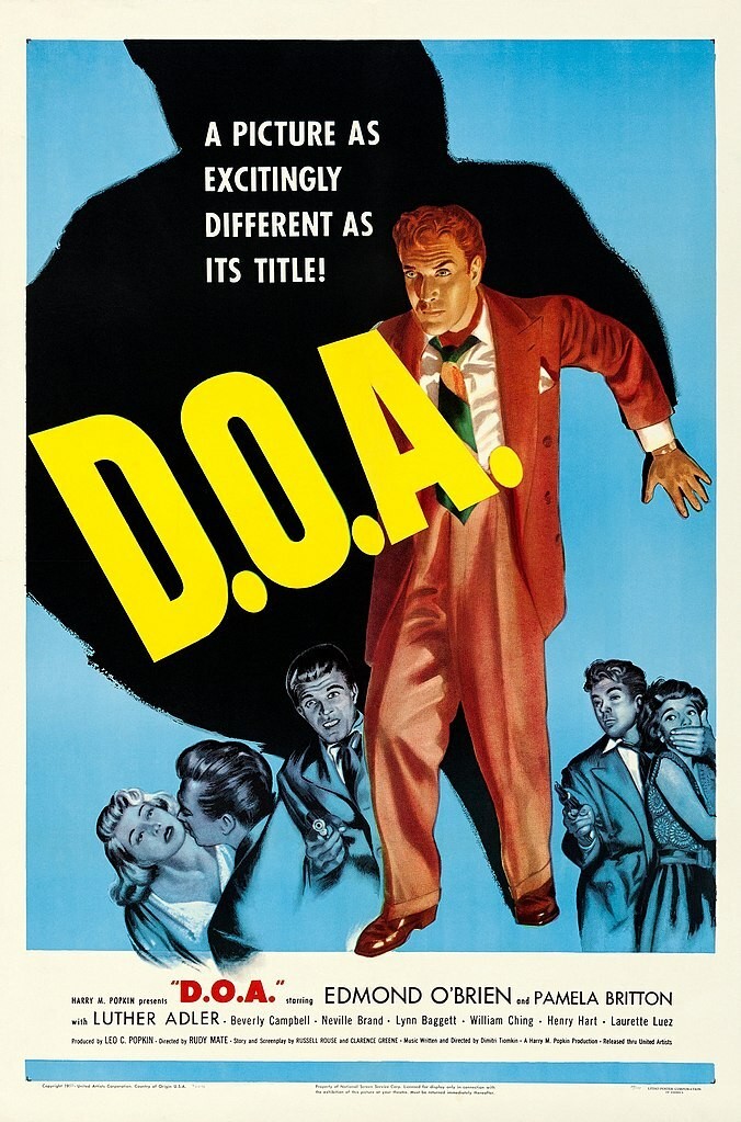 D.O.A. DOA 1949 Edmond O’Brien Pamela Britton Classic Cinema Movie Poster
