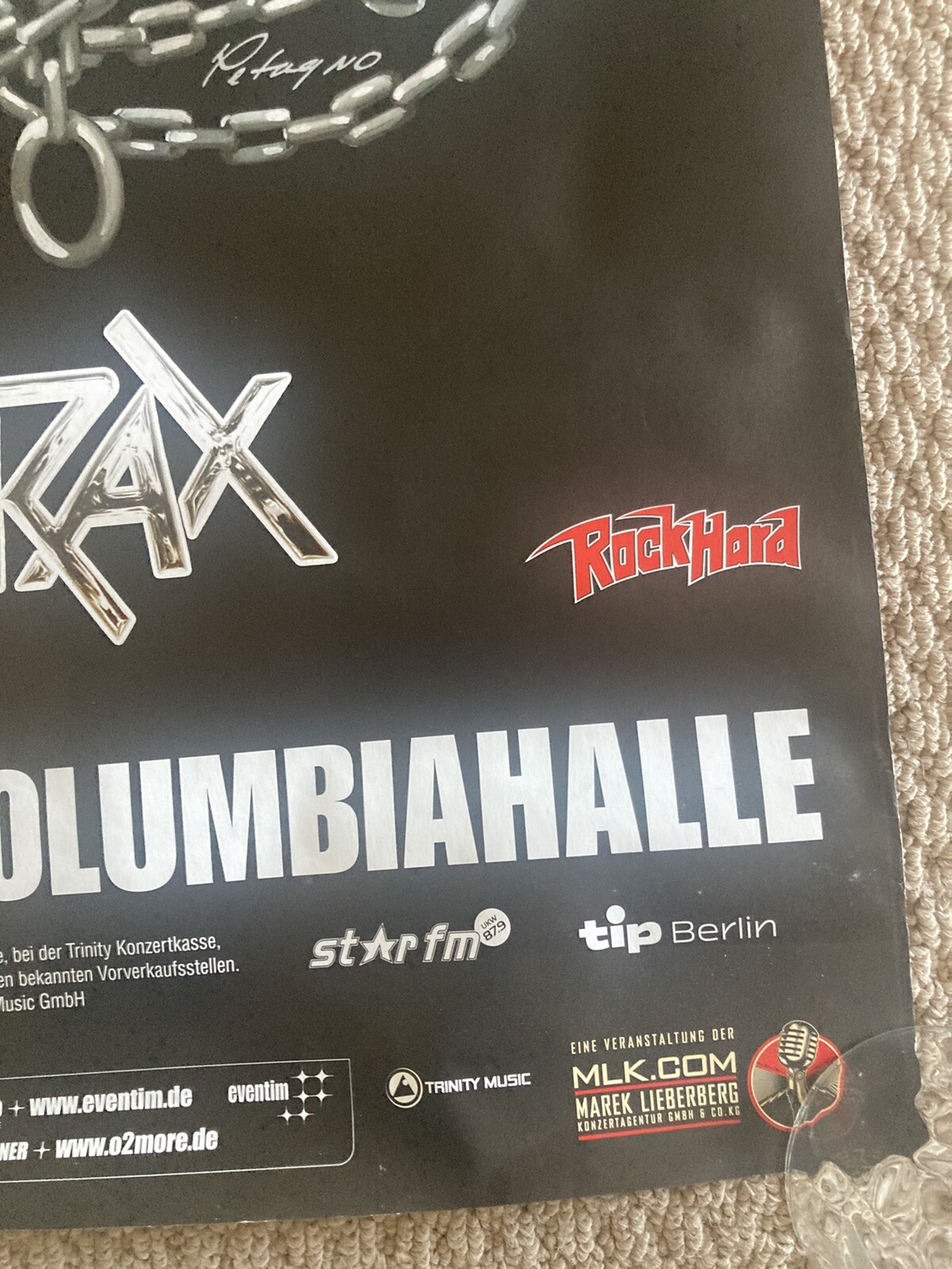 Motörhead Poster Berlin 2012 With Anthrax 24×33.5” New Never Displayed