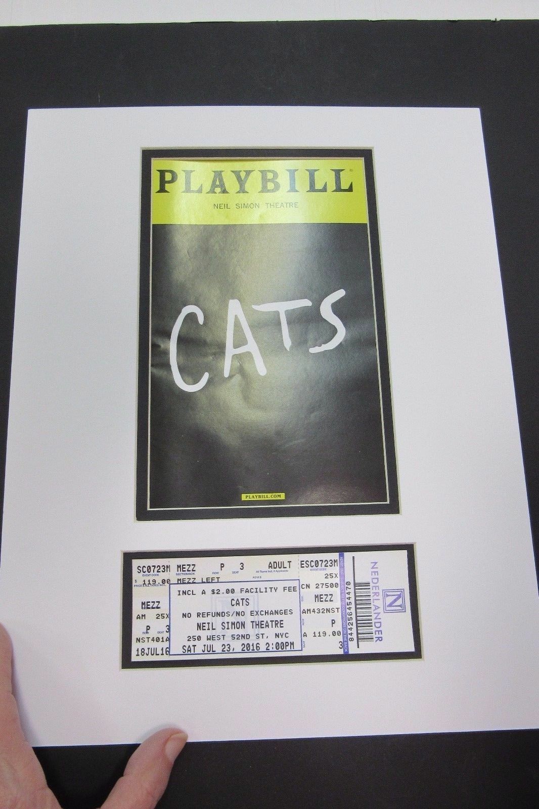 Picture Framing Mat for Playbill and ticket fits standard 11×14 choose colors