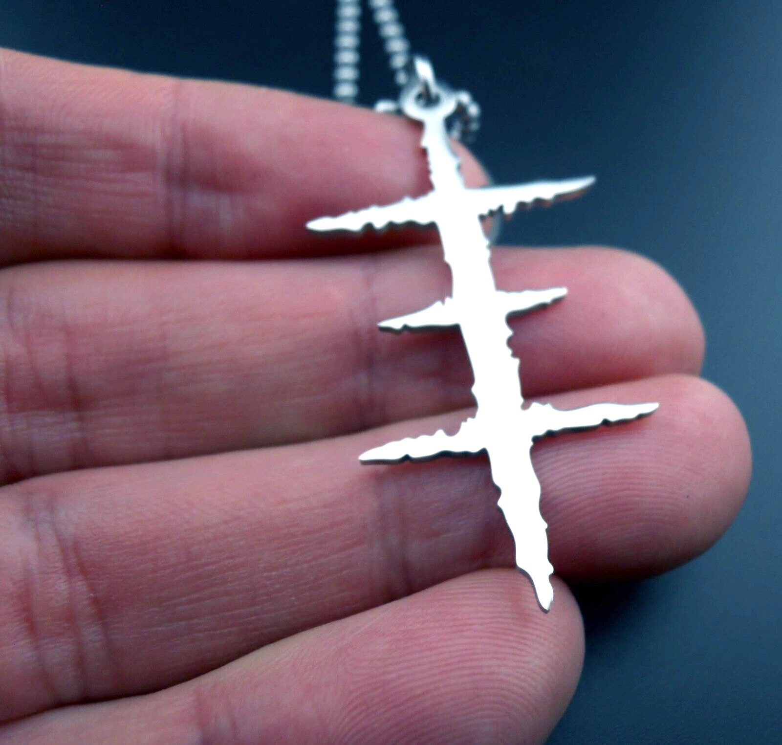 Psychic TV Necklace Stainless Chain & Pendant Throbbing Gristle Psychick Cross