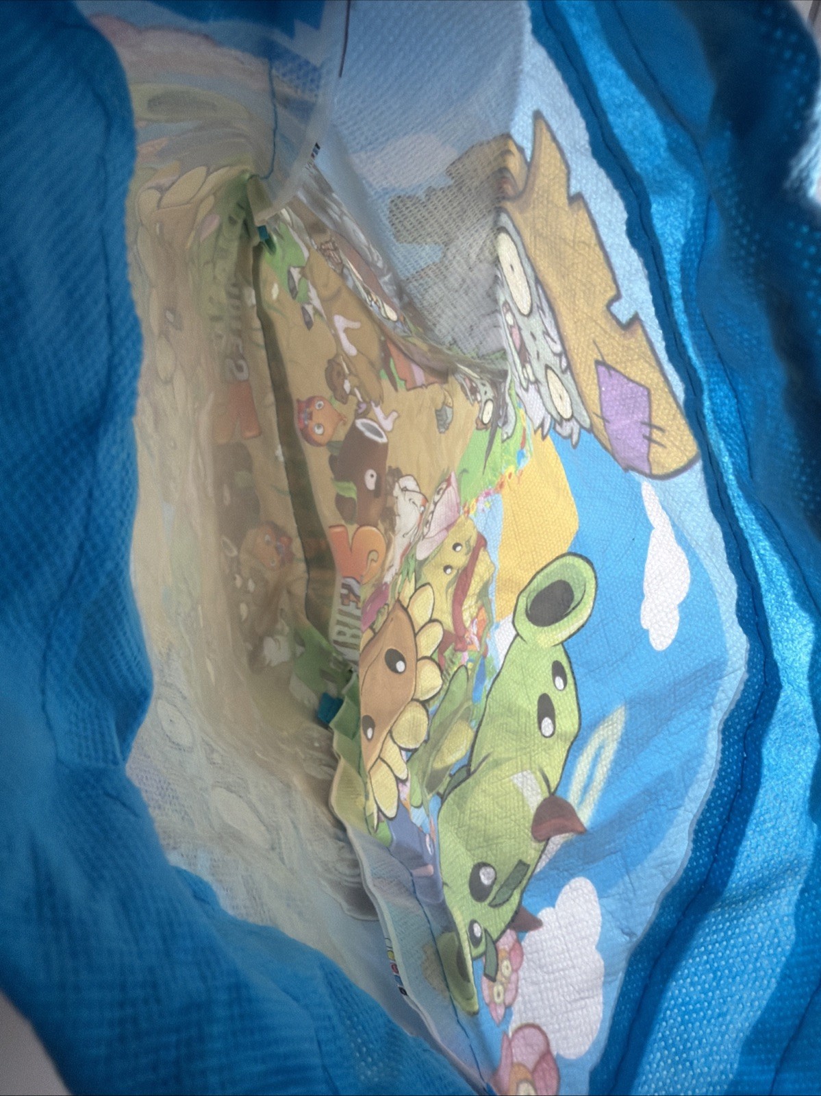 Plants vs Zombies 2 String Tote Bag Lite Weight Carry Blue