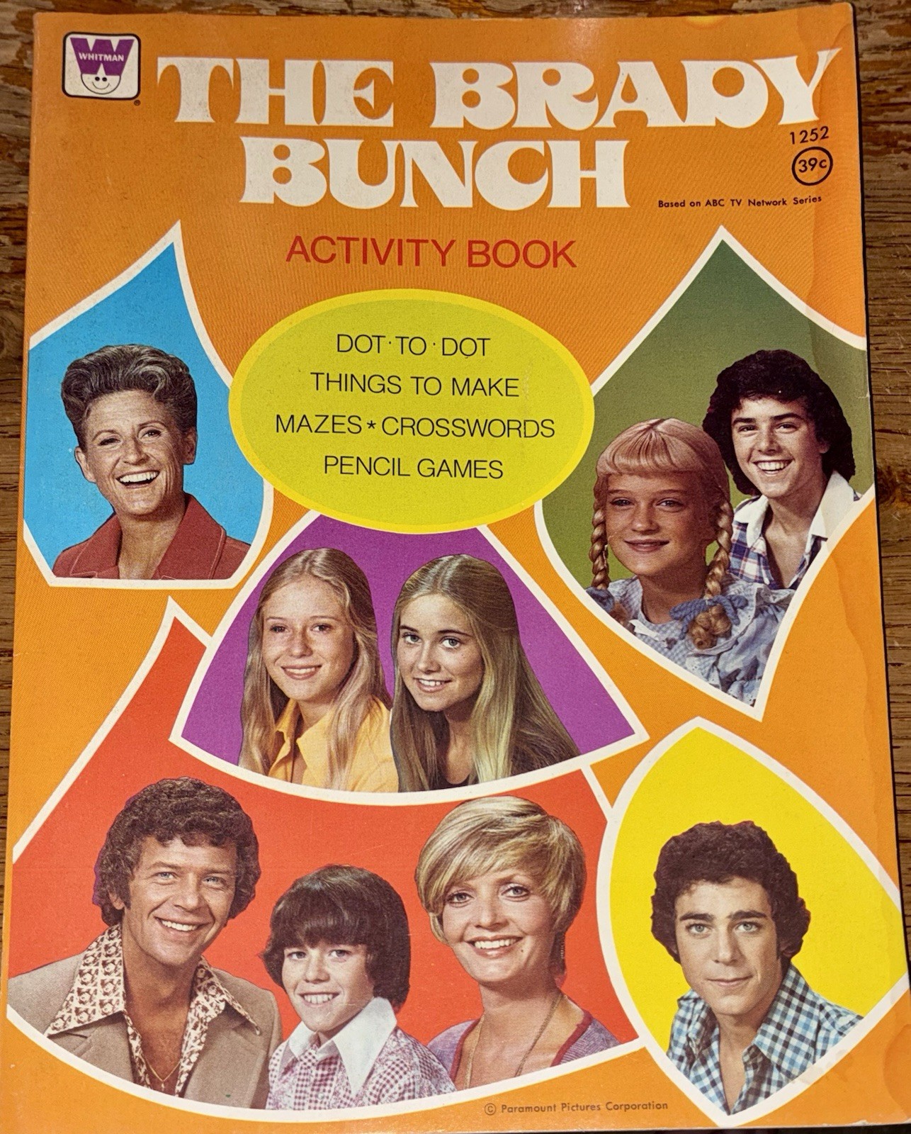 Vtg. 1974 The Brady Bunch Activity/Coloring Book Whitman ~Pencil Writing on 1 Pg
