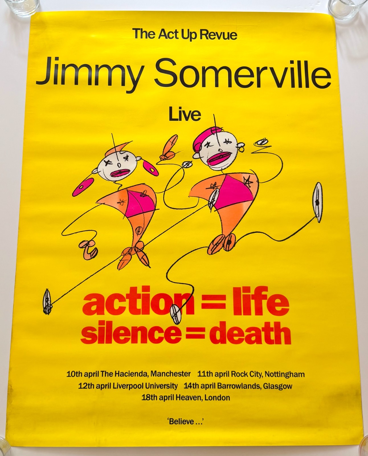 Jimmy Somerville The Act Up Revue 1990 Concert Poster LGBTQ+ Rights