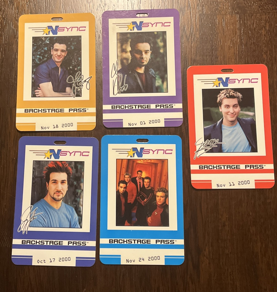 Nsync Backstage Pass Replica No Strings Attached Tour Oct 2000 Lot Of 5