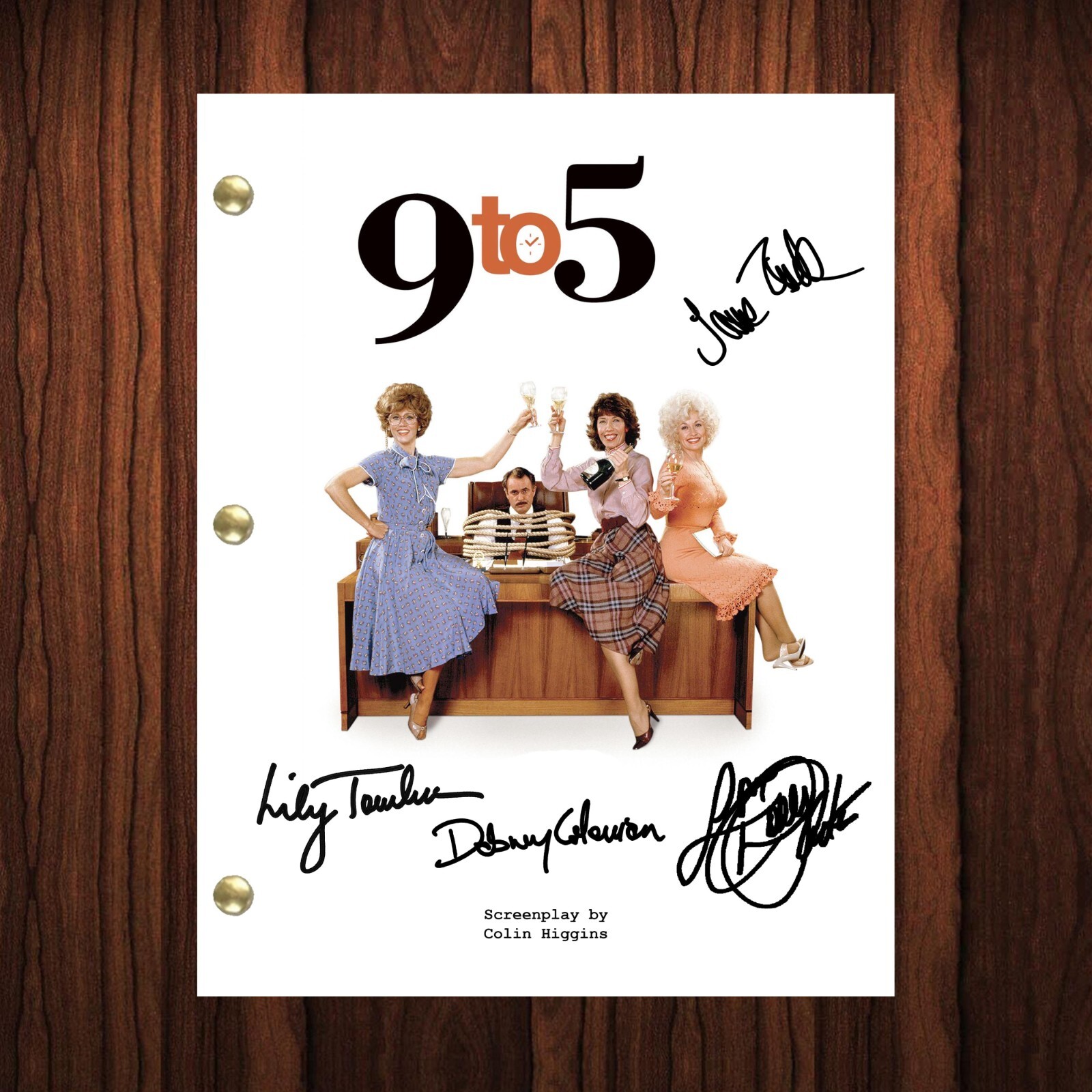 9 to 5 Movie Autographed Signed Script Reprint Cast Signed Jane Fonda