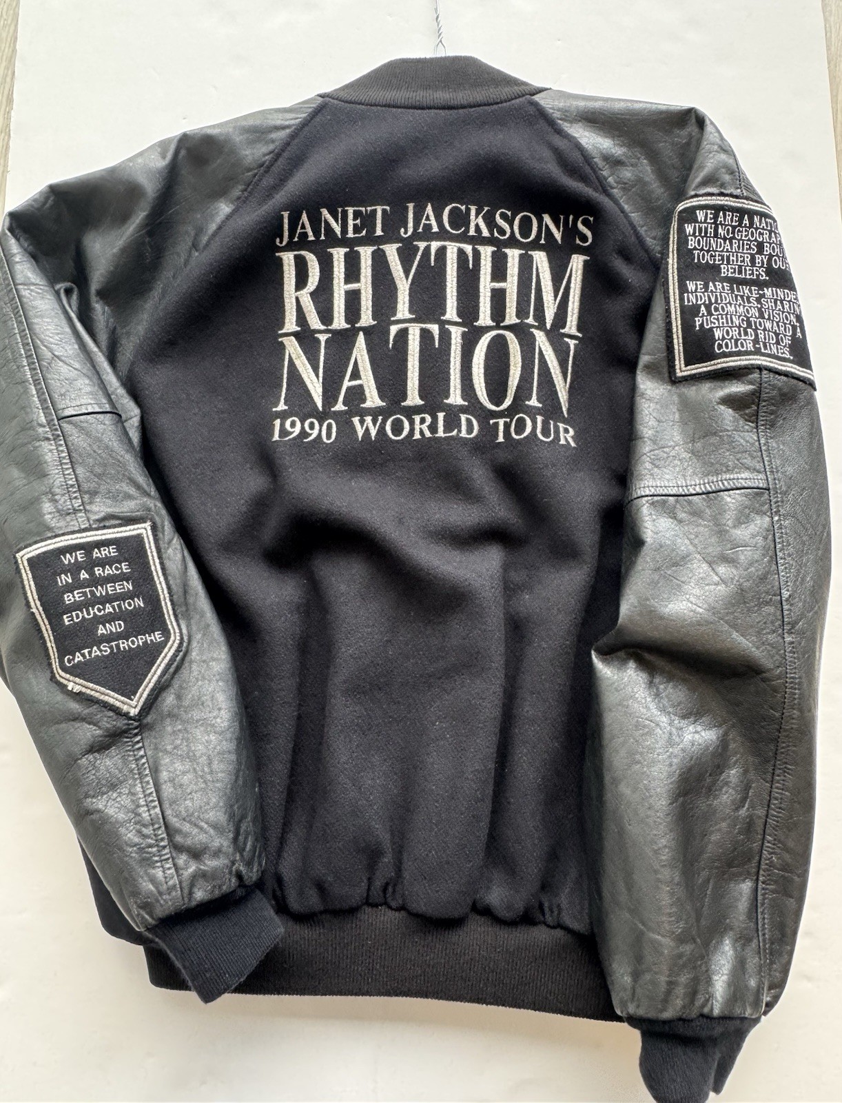 JANET JACKSON Rhythm Nation Original 1990 Promo Leather Jacket MICHAEL JACKSONS