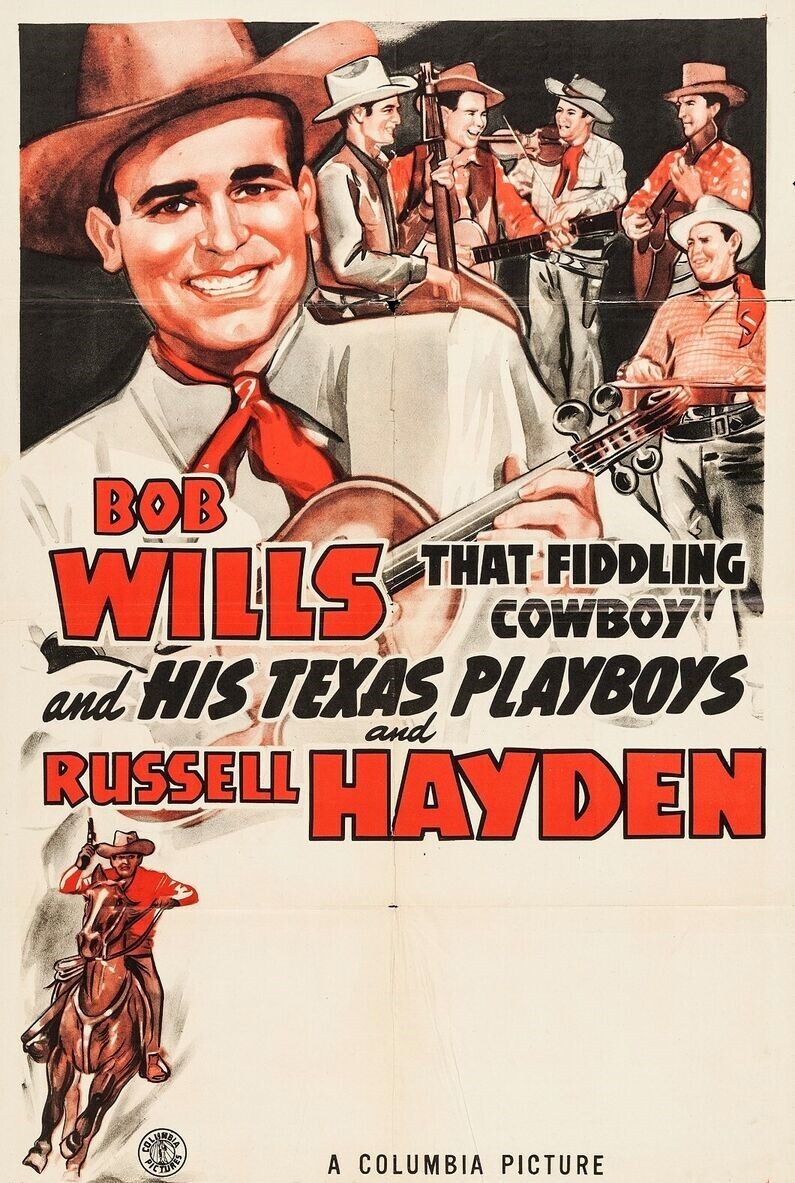 1944 BOB WILLS AND THE PLAYBOYS CONCERT POSTER WALL ART PRINT SIZE 11 X 17 INCH