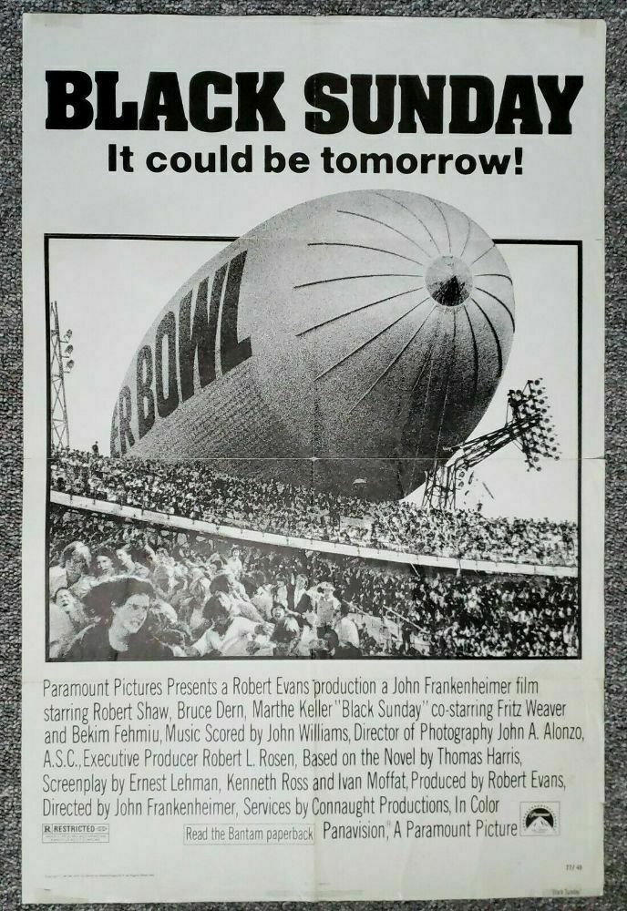 Black Sunday 1977 Thomas Harris Robert Shaw Bruce Dern Keller One Sheet Poster