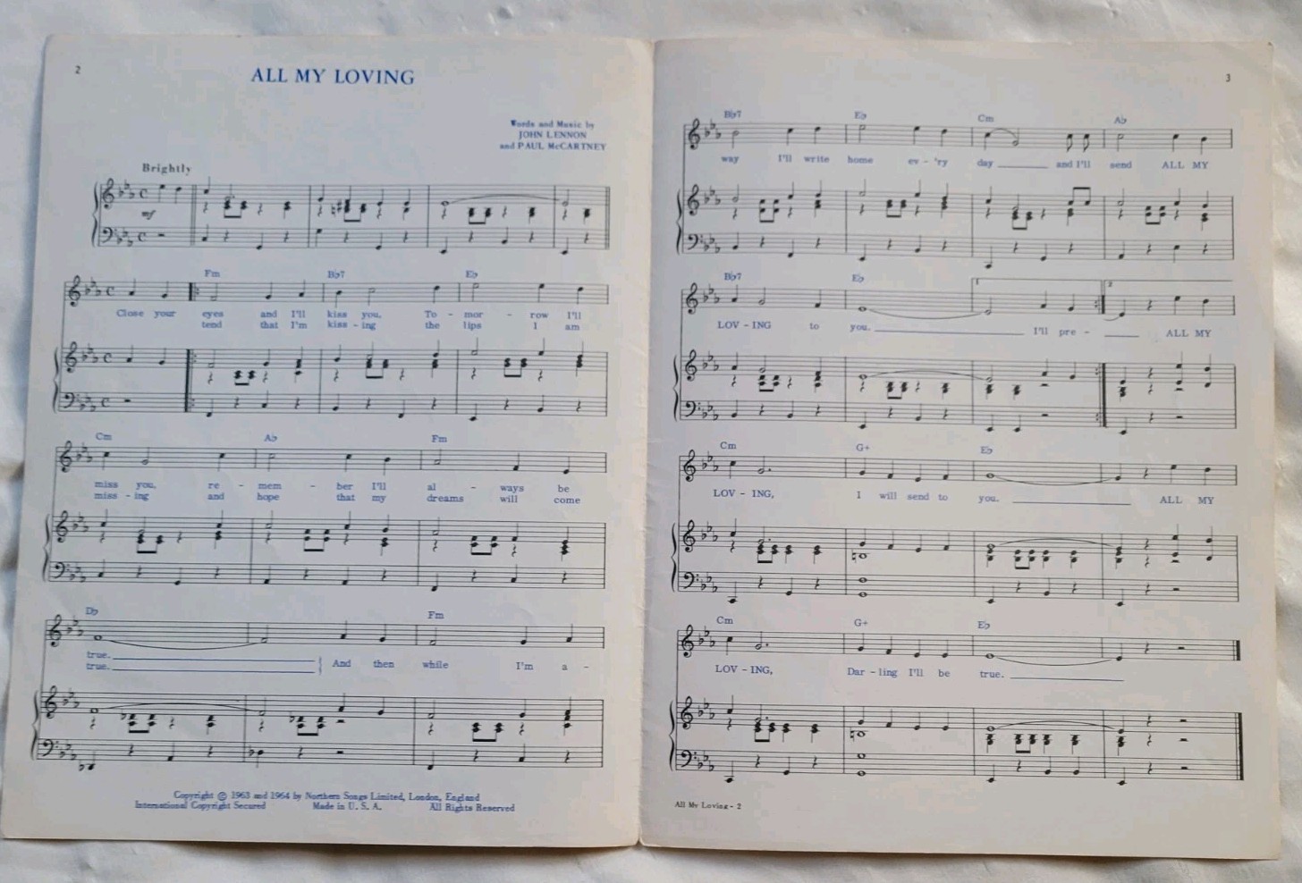 The Beatles 1960-70’s Sheet Music Lot Of 5 – All My Loving-Something-Yesterday,+