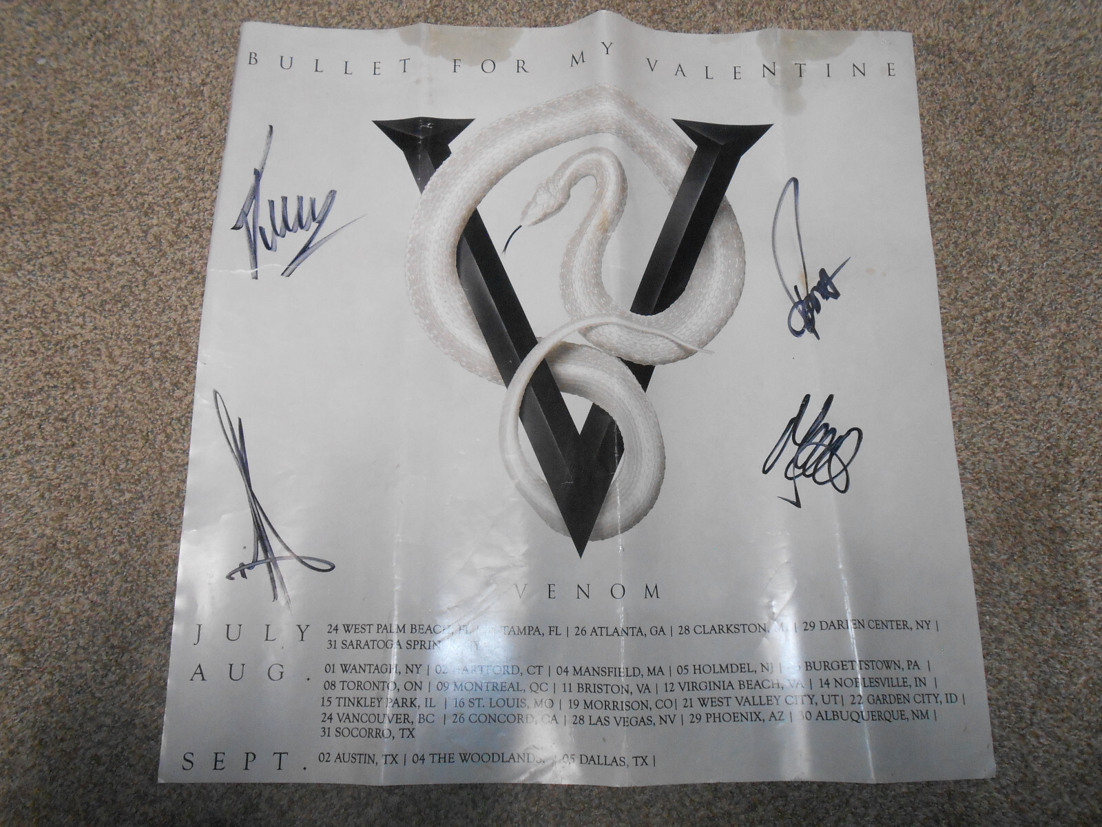 BULLET FOR MY VALENTINE Venom signed Poster (2′ x 2′, 61cm x 61cm)