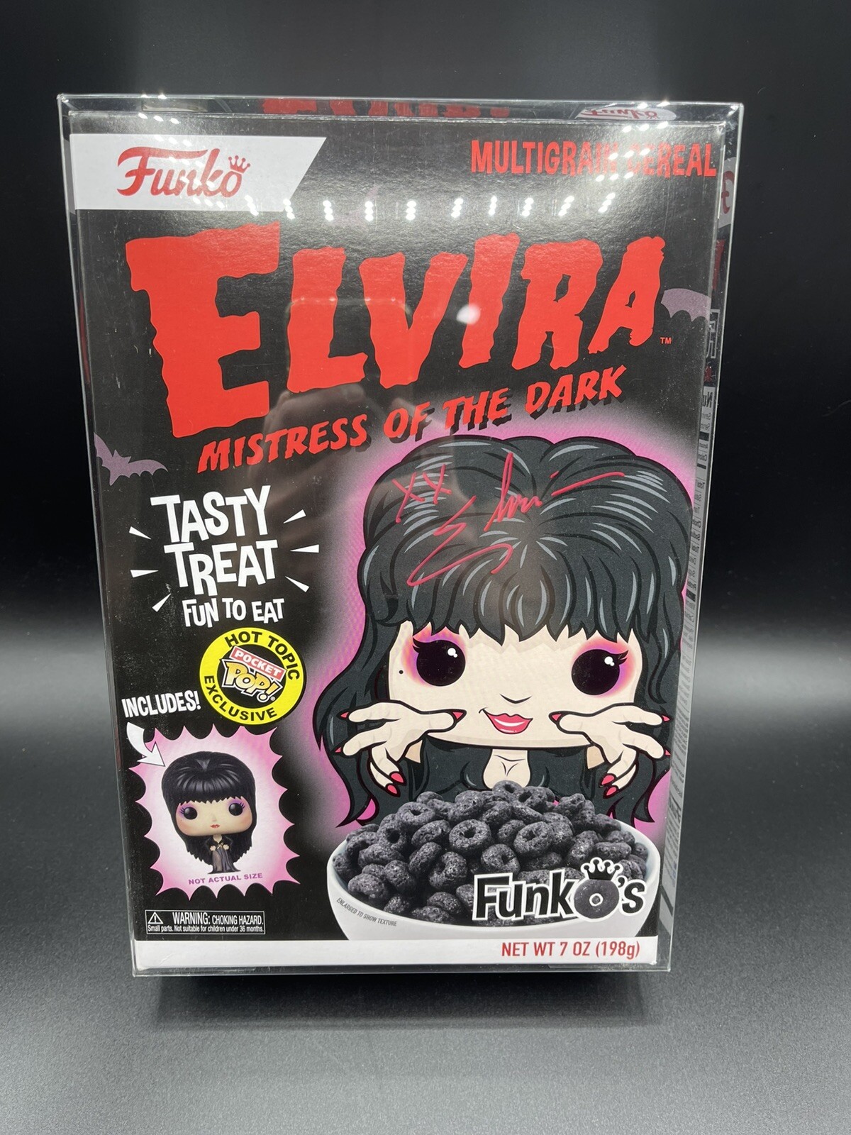 ELVIRA SIGNED AUTOGRAPHED FUNKO CEREAL BOX W/ PROTECTOR