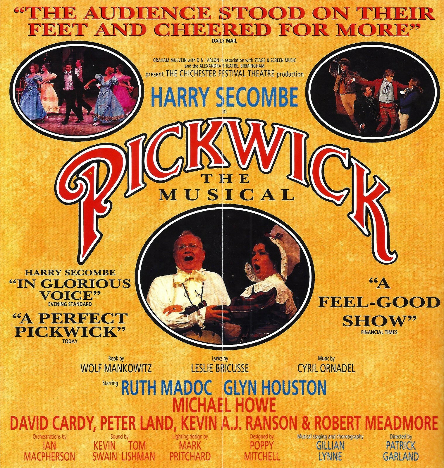 Harry Secombe “PICKWICK” Leslie Bricusse / Sadler’s Wells 1993 London Flyer