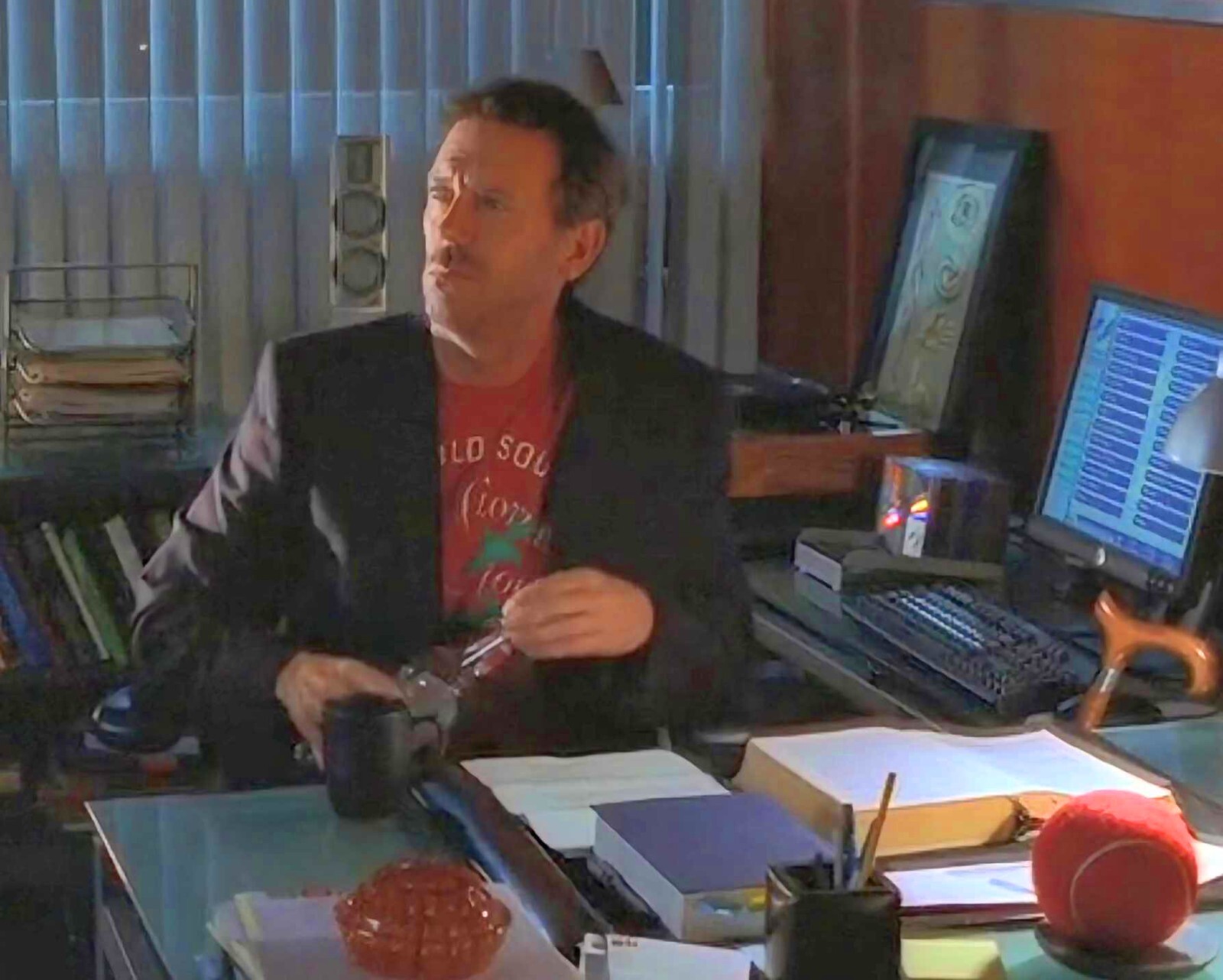 Updated — HOUSE MD: (Dr.) Hugh Laurie Red/Red Prop Ball Studio COA (See VIDEO)