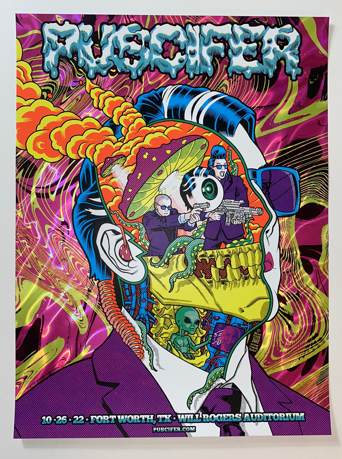 Puscifer Poster Fort Worth TX 10/26/22 Silkscreen FOIL Brian Ewing Print *RARE*