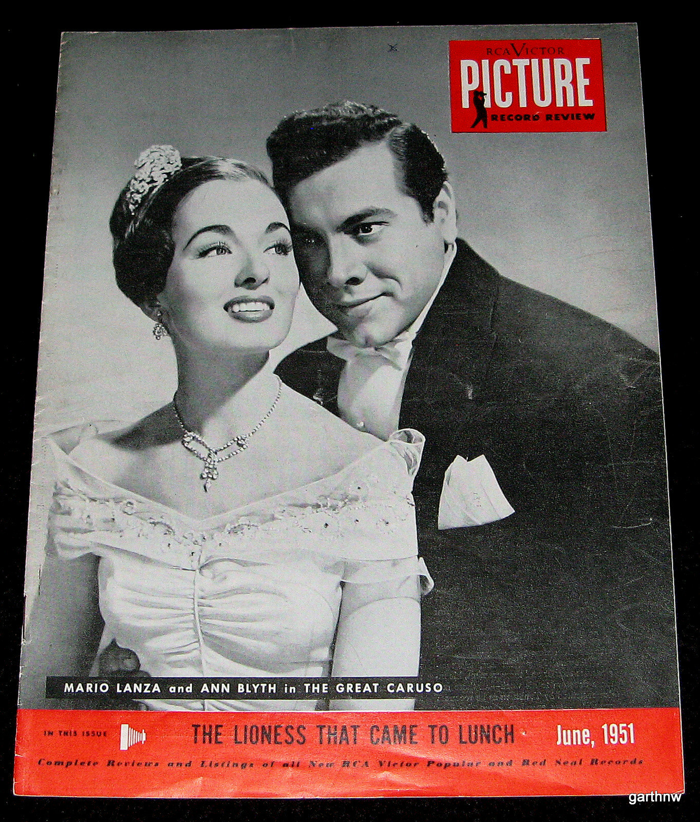 MARIO LANZA & ANN BLYTH 1951 RARE “THE GREAT CARUSO” RCA PICTURE RECORD REVIEW
