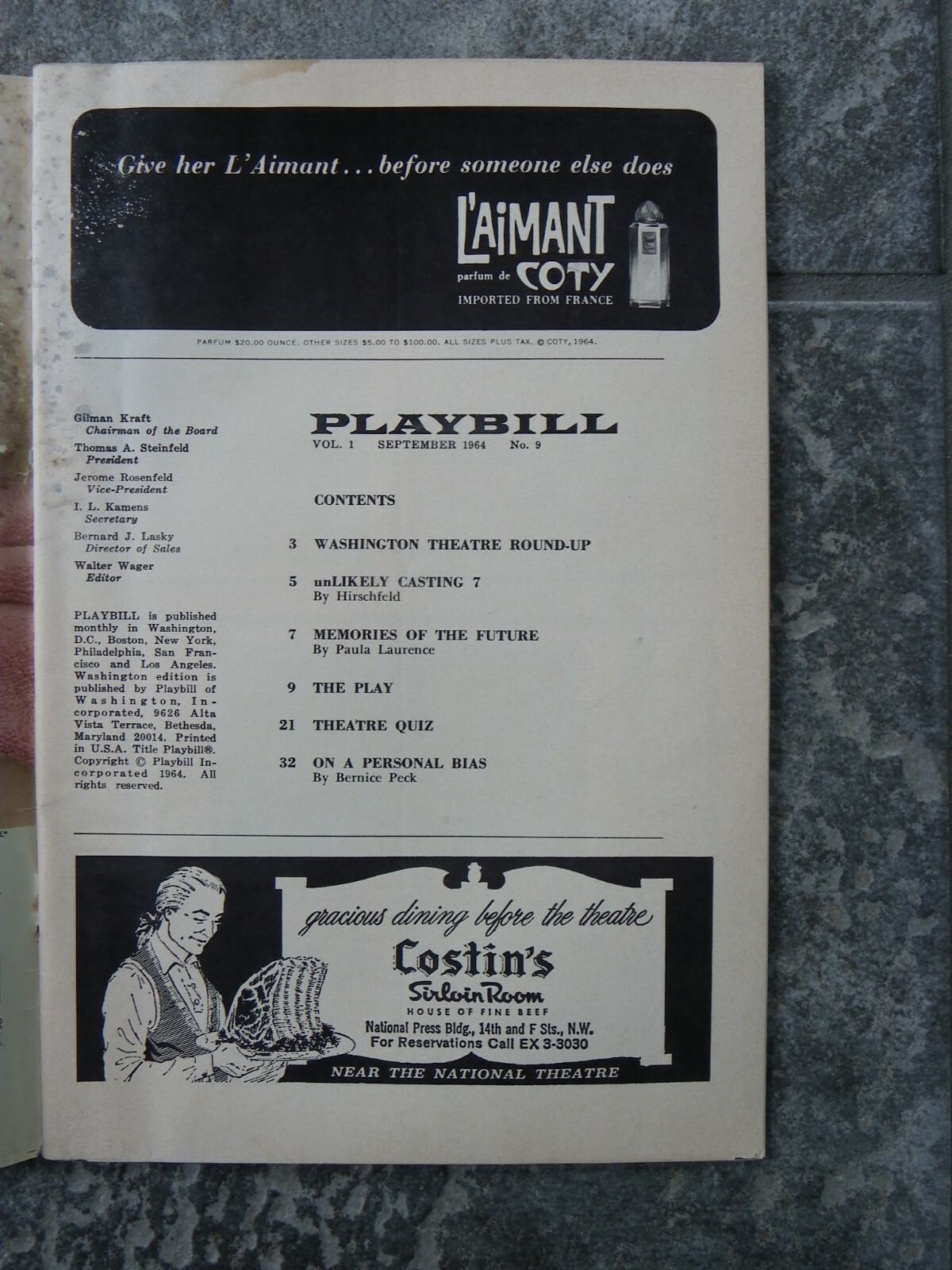 10 1960s Playbill Programs-National Theatre Washington-See Descript for Titles