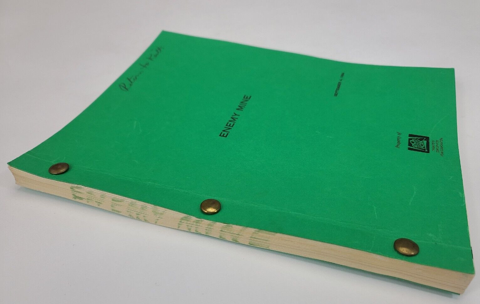 ENEMY MINE / Edward Khmara 1984 Screenplay office copy, Dennis Quaid space war