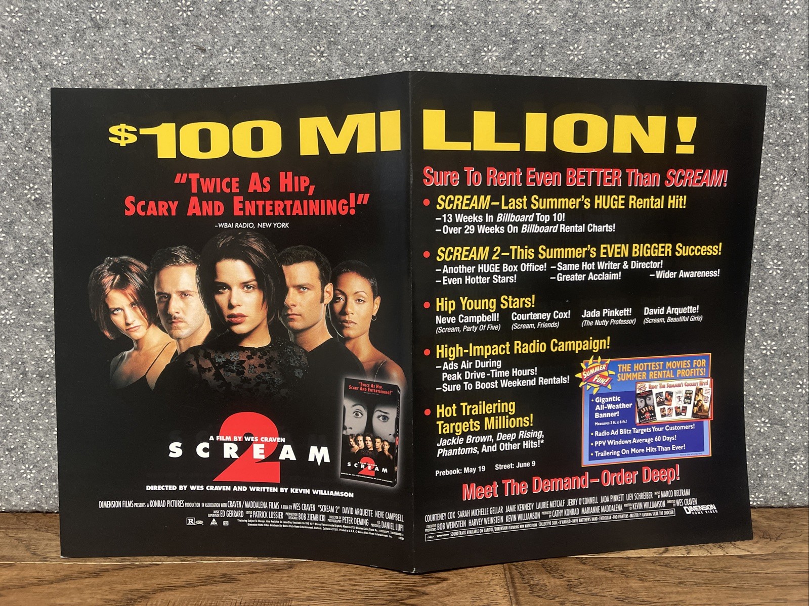Scream 2 Original Press Kit 8.5×11” Video Store Promo Book CV JD