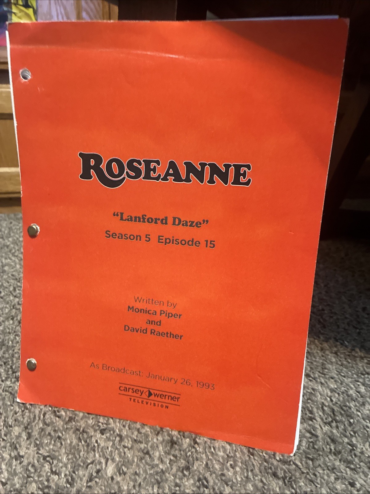 Roseanne tv Show Landford Daze Script Copy