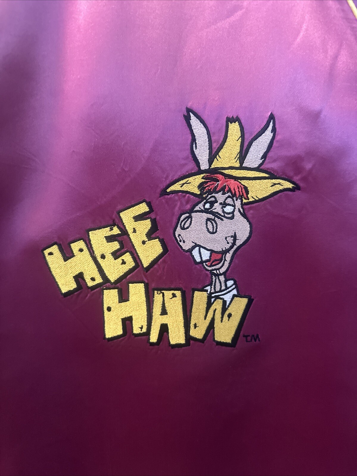 Original Small HEE HAW Satin Jacket 1970’s 1980’s Country TV Variety Show Donkey