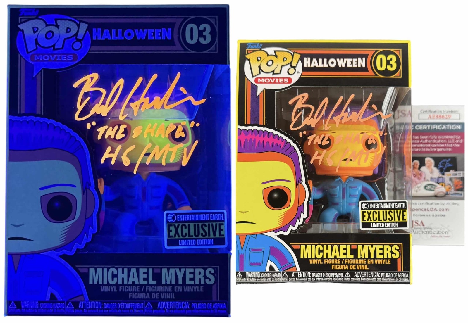 Brad Hardin signed Black Light Funko Pop Figure The Shape Halloween 6 The Curse