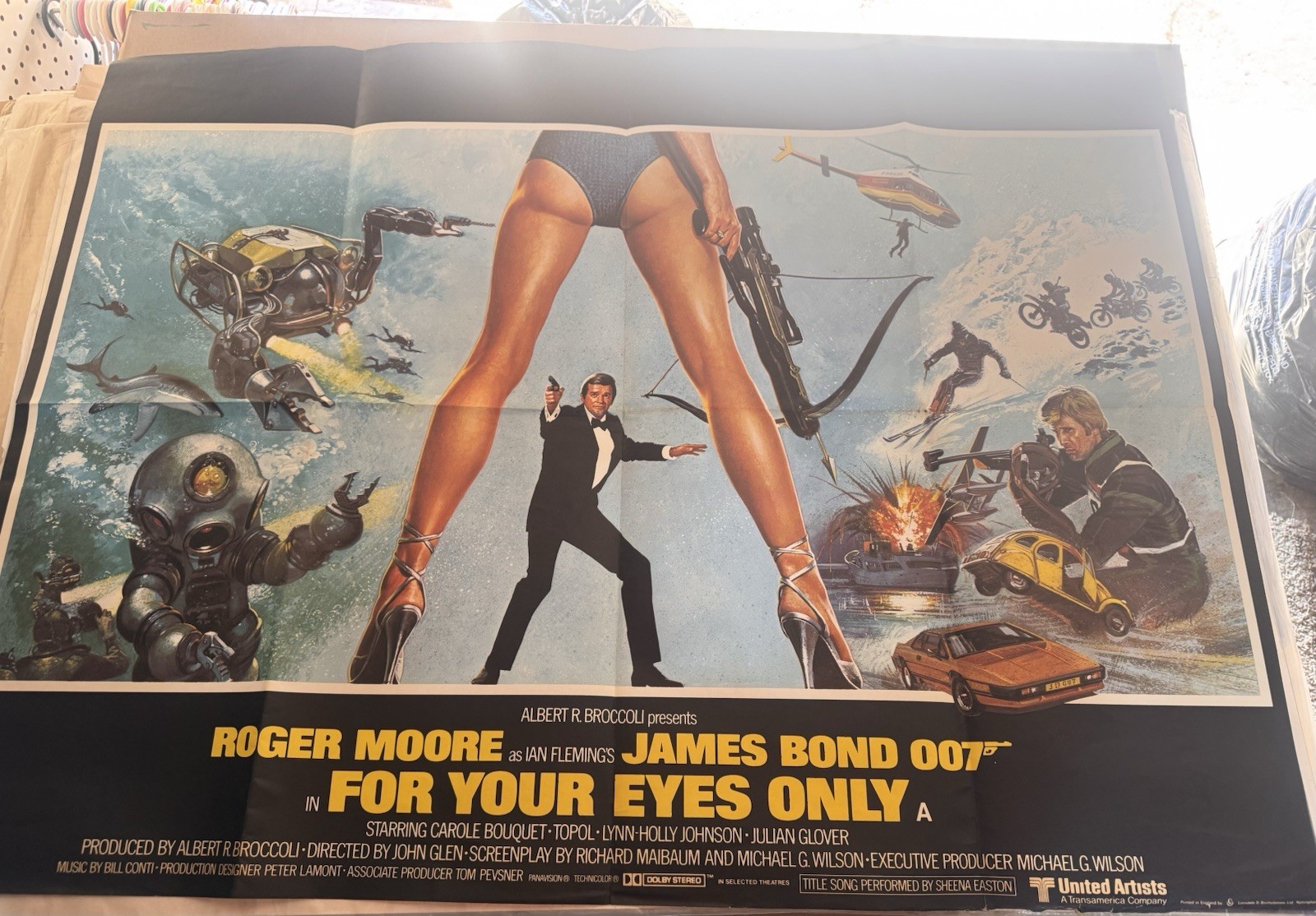 FOR YOUR EYES ONLY ROGER MOORE JAMES BOND 1981 UK BRITISH QUAD