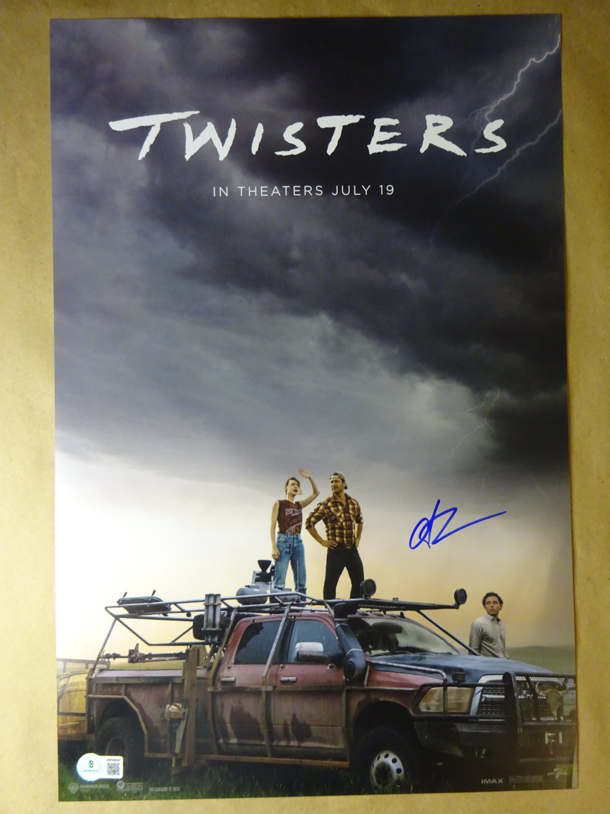 Signed Anthony Ramos Autographed 12″x18″ Twisters Photo Beckett BAS COA