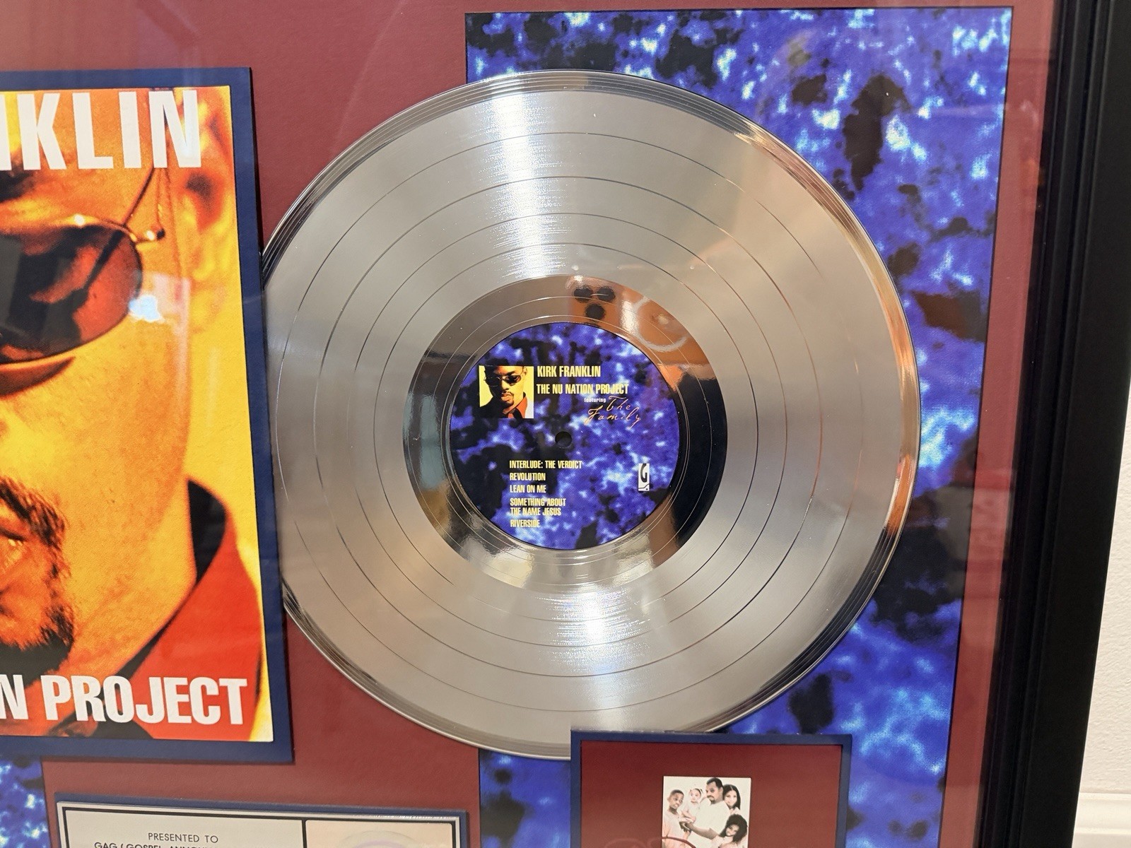 Kirk Franklin The Nu Nation Project Framed RIAA Platinum Award Display Record CD
