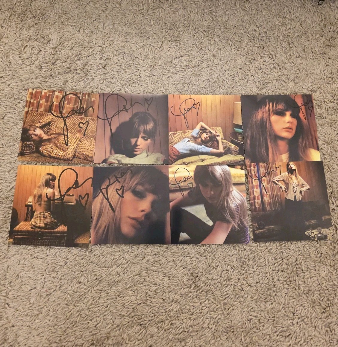 Taylor Swift Signed Midnights 8 Fanmade Reprints Glossy Photo Paper, Cd Size