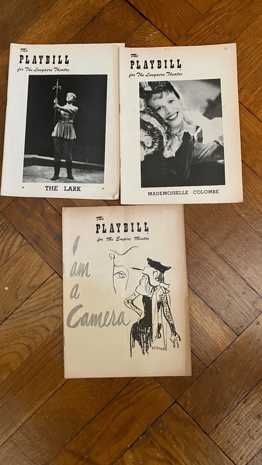 PLAYBILLS:JULIE HARRIS: I AM A CAMERA ’51; MADEMOISELLE COLOMBE 54; THE LARK 56