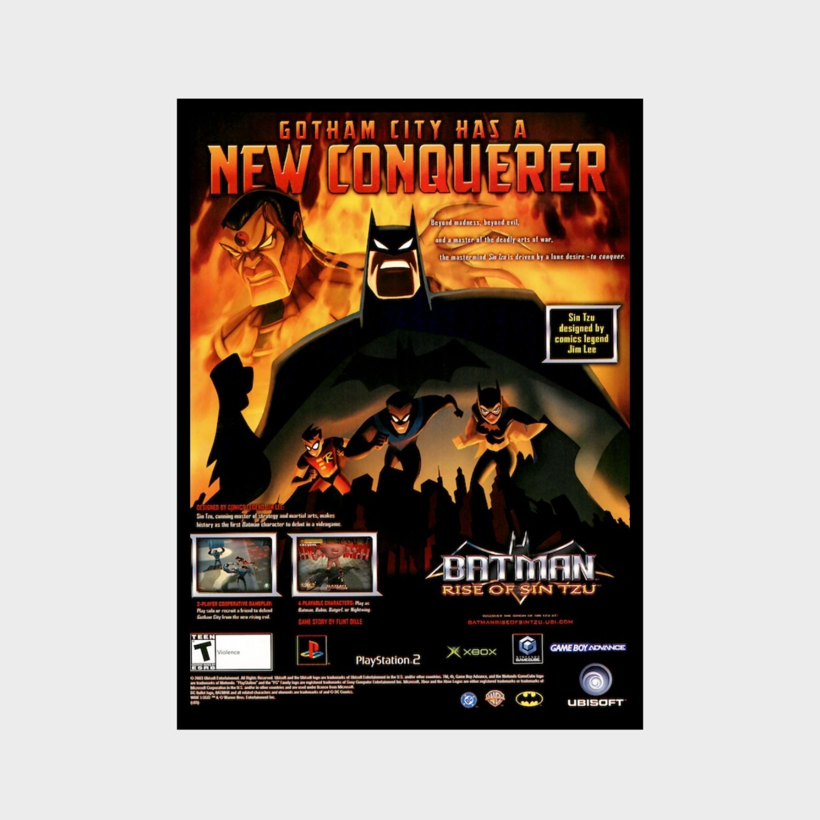 Poster Batman Rise Of Sin Tzu PS2 XBOX Gamecube GBA Unframed Poster Print G1306