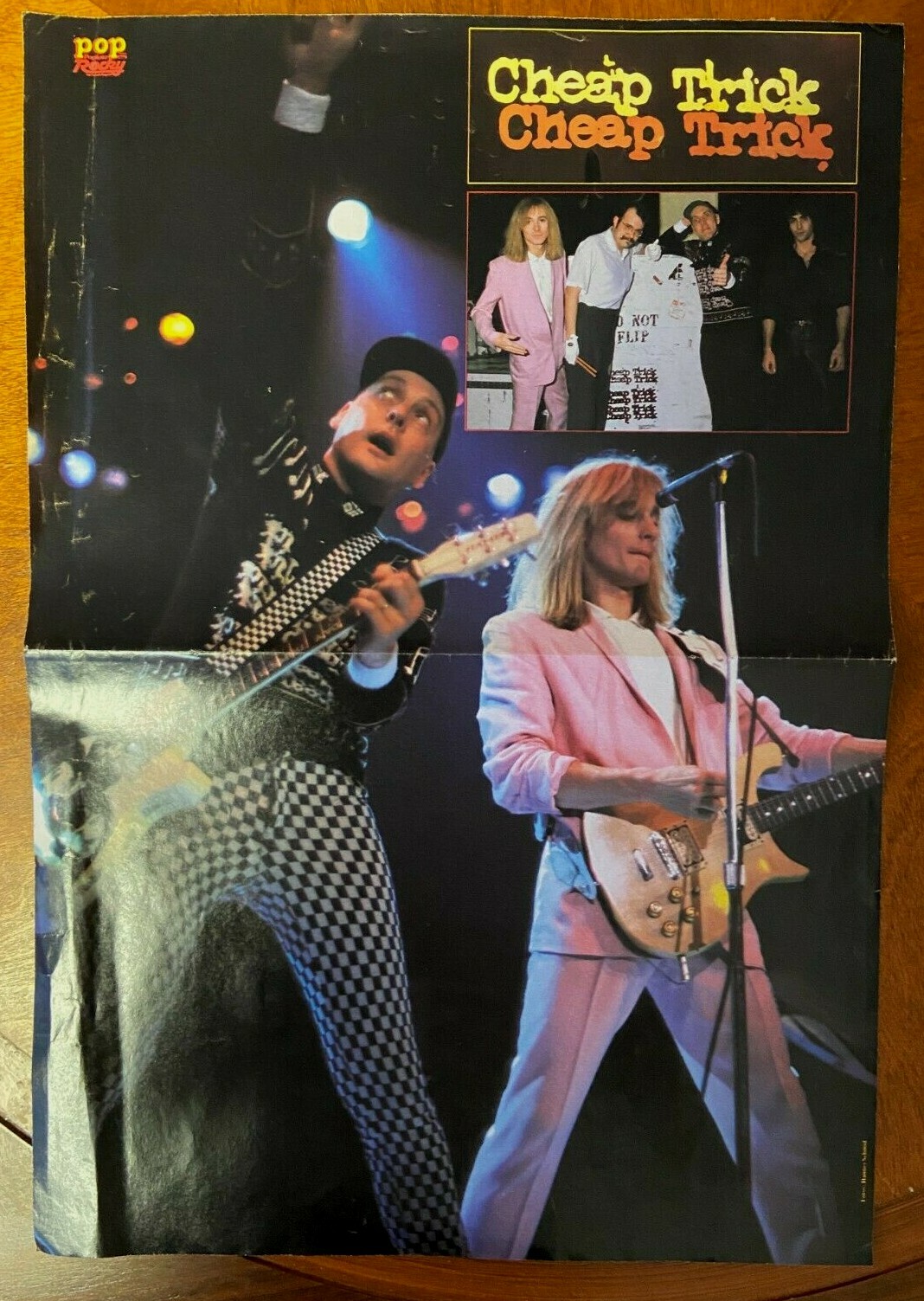 Late 1970s German Pop Rocky Cheap Trick/James Dean 11 x 16 Inch European Poster