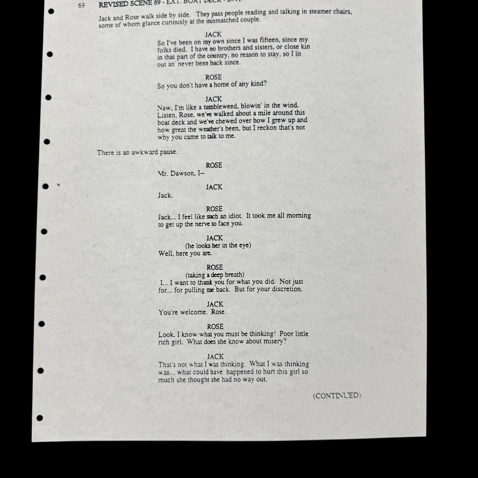 RARE Original Titanic 1996 Revised Actor Movie Script Vintage Memorabilia COA