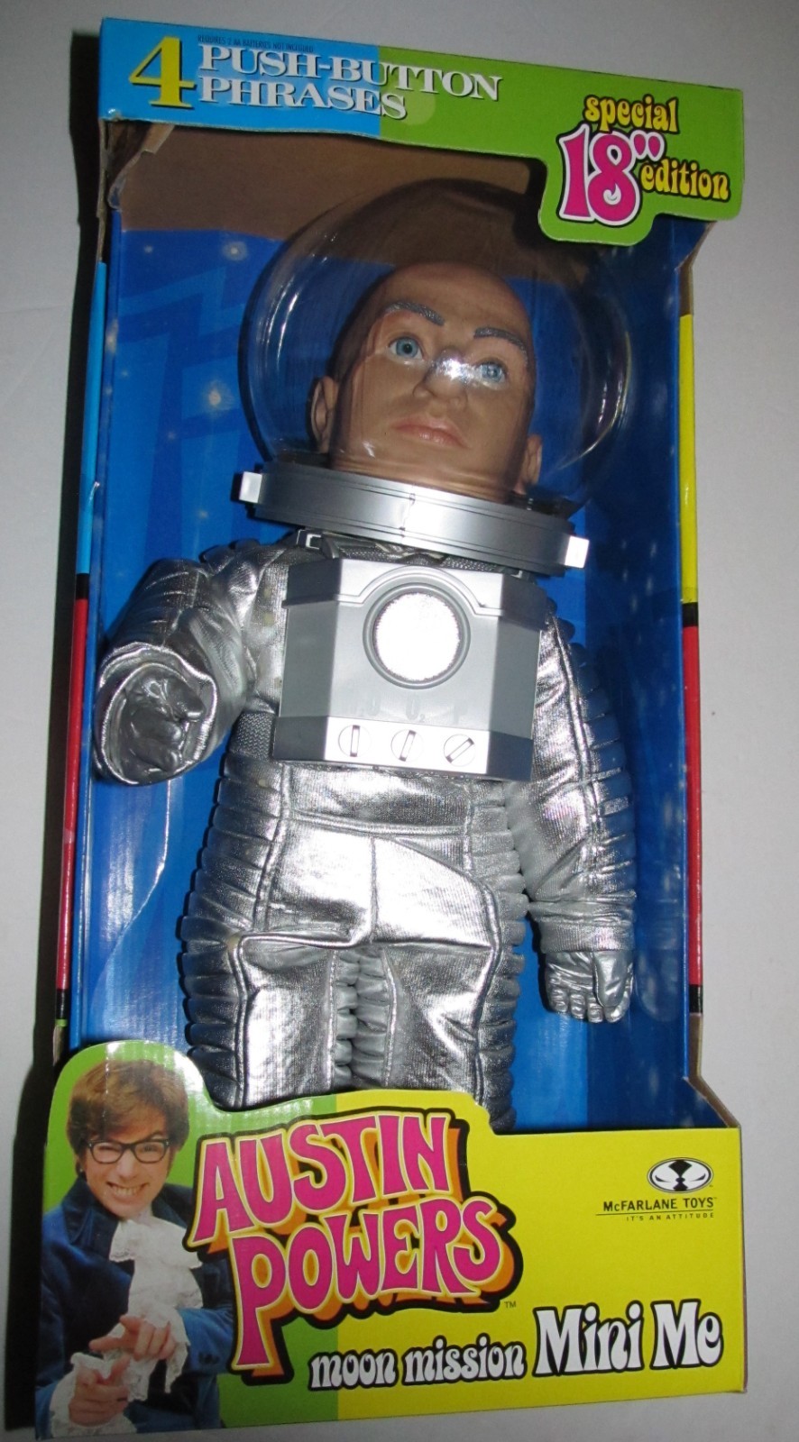 VTG Rare 18” Austin Powers Talking Moon Mission Mini Me Cloth Suit 4-Phrases