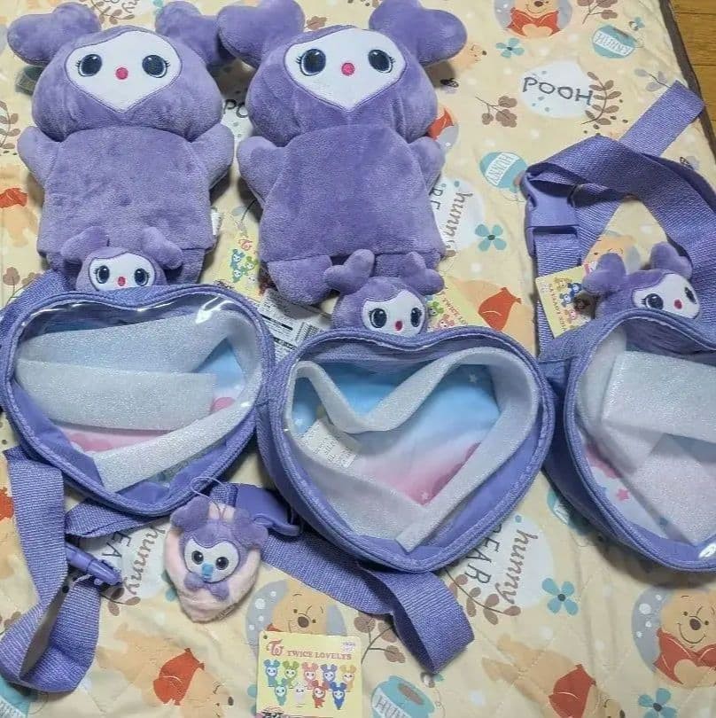 Twice Gigo Sana Sabury 6pc Set Plush Puppet Bag Accessory Brand New Bundle