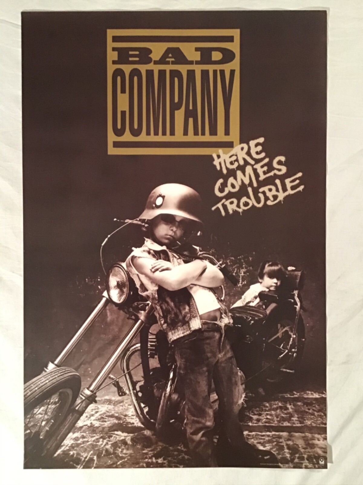Bad Company 1992 Promo Poster Here Comes Trouble New Condition