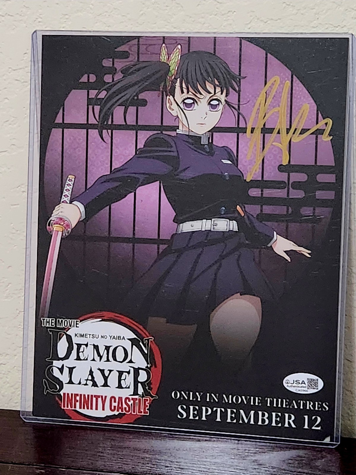 Signed 8×10 BRIANNA KNICKERBOCKER Kanao Tsuyuro Autograph Demon Slayer JSA COA