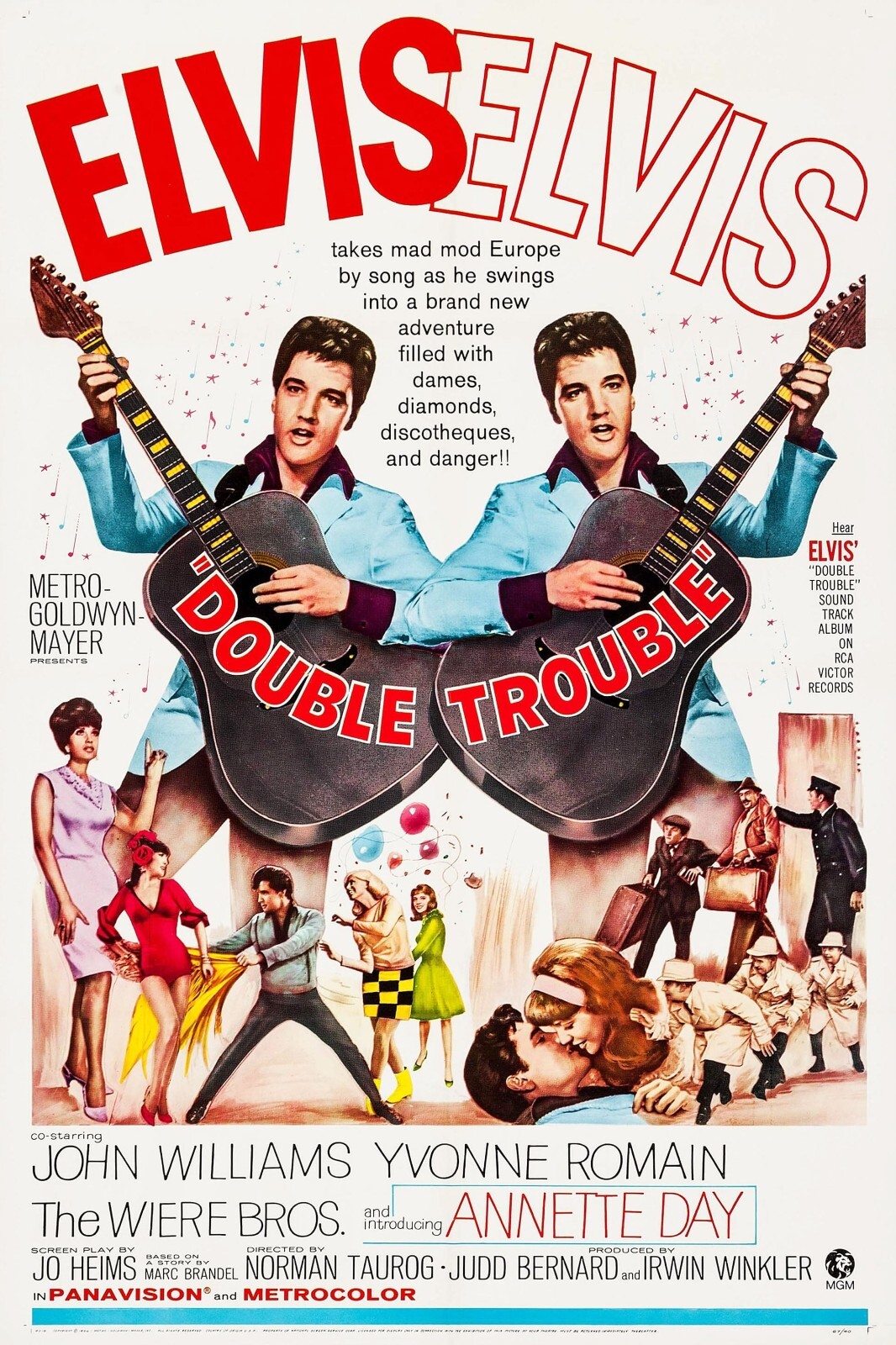 1967 Double Trouble Movie Poster 11X17 Elvis Presley Annette Day 🍿